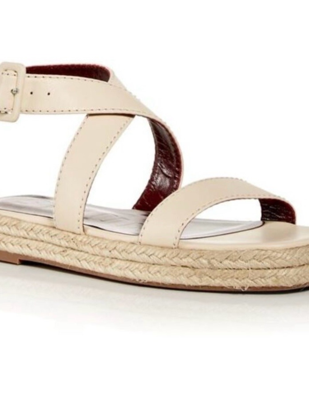 STAUD Lara Cream Braided Espadrille Sandals